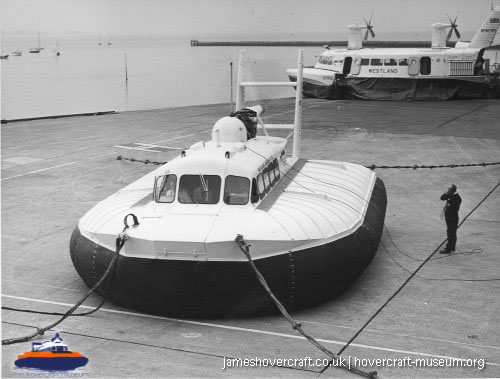SRN5 with Westland -  (credit: The <a href='http://www.hovercraft-museum.org/' target='_blank'>Hovercraft Museum Trust</a>).